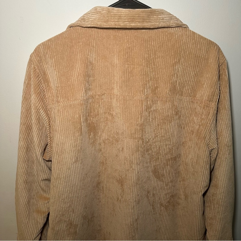 Three Dots Tan Corduroy Style Jacket with Plaid Lining Size M - Picture 15 of 15